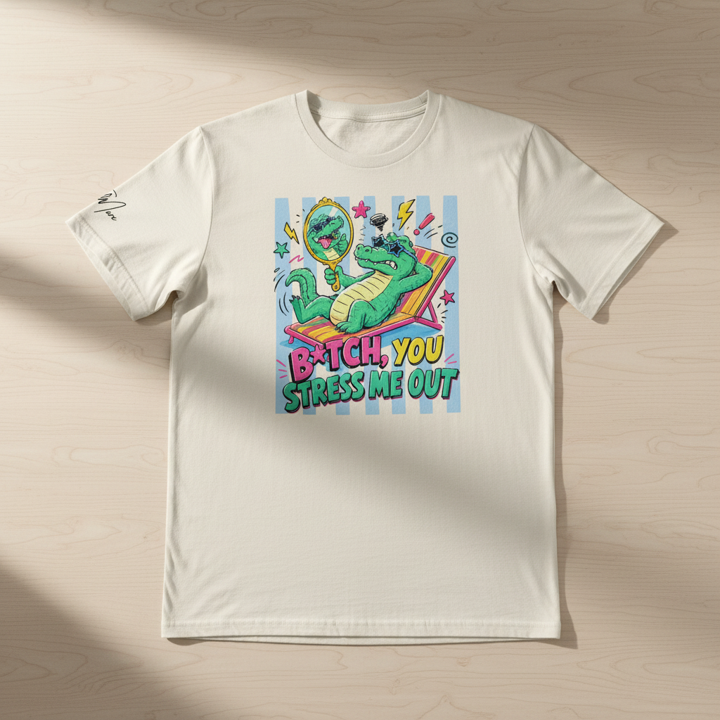 Bio-T-Shirt „B*tch, you stress me out“ | Sassy Croco Tee