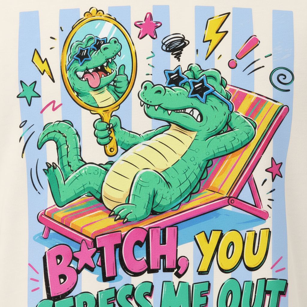 Bio-T-Shirt „B*tch, you stress me out“ | Sassy Croco Tee