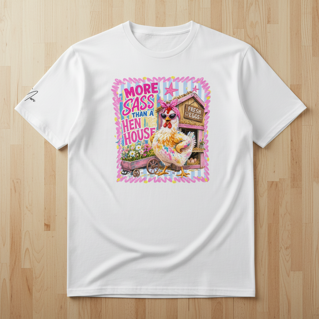 Bio-T-Shirt „More Sass Than a Hen House“ | Sassy Chicken Tee