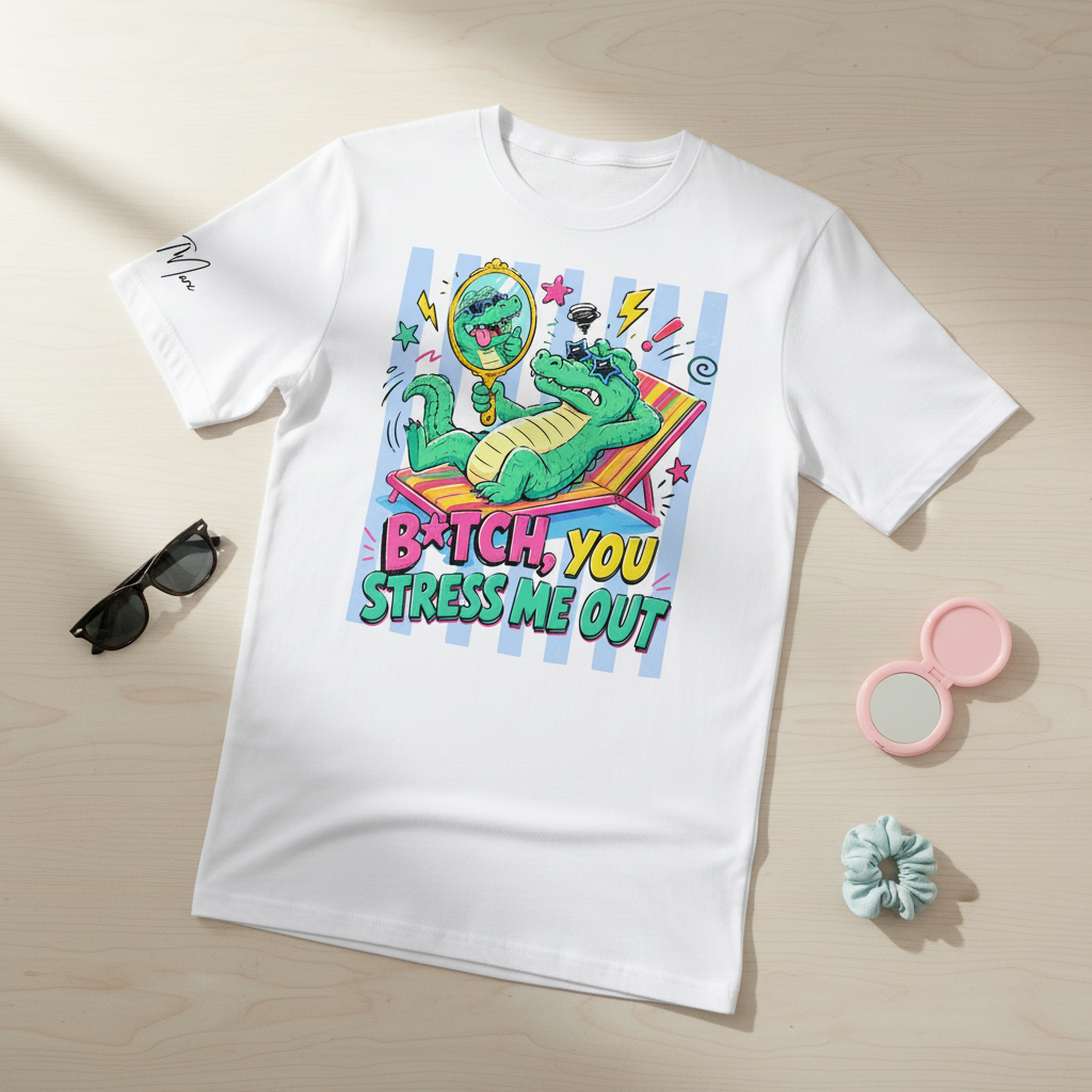 Bio-T-Shirt „B*tch, you stress me out“ | Sassy Croco Tee