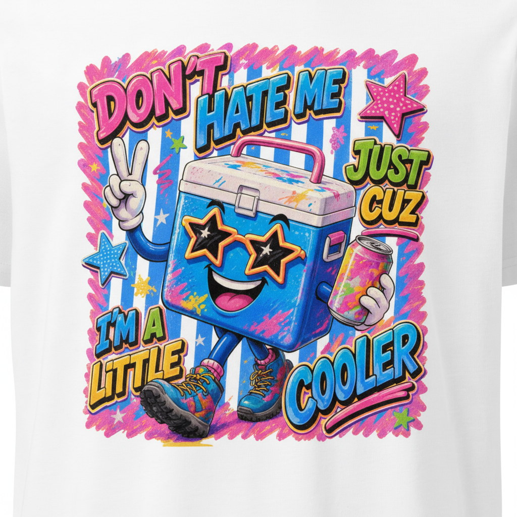 T-Shirt „Don’t Hate Me, I’m Just A Little Cooler“ | Party Cooler Tee