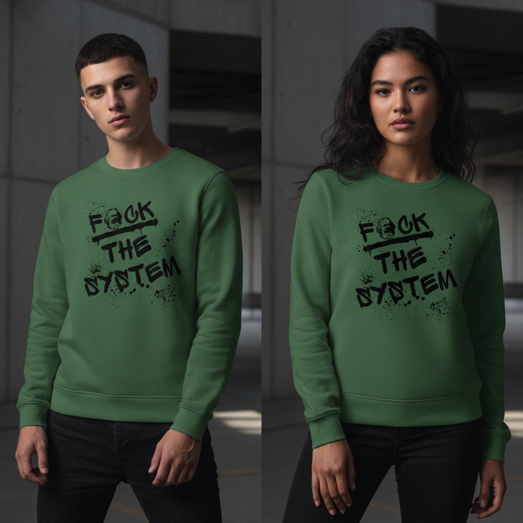 Unisex Bio-Pullover "F*ck the system"