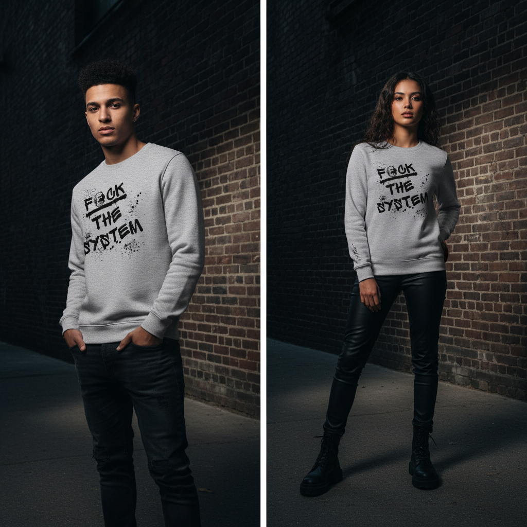 Unisex Bio-Pullover "F*ck the system"