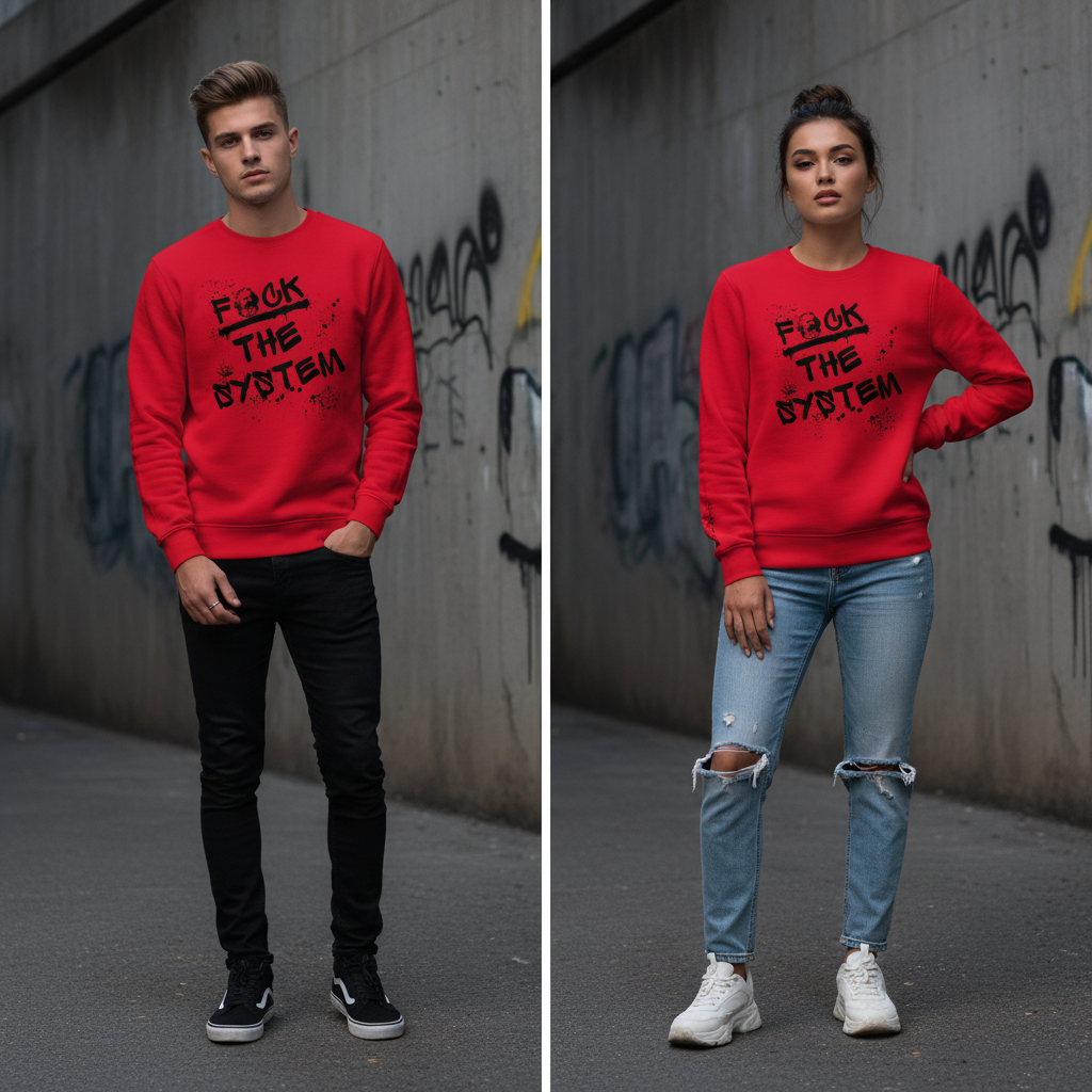 Unisex Bio-Pullover "F*ck the system"