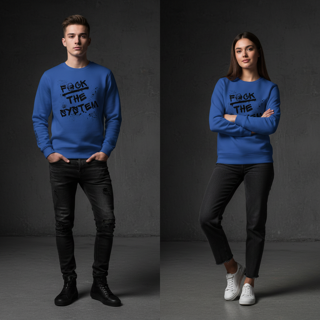 Unisex Bio-Pullover "F*ck the system"