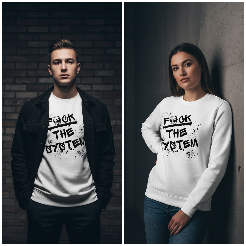 Unisex Bio-Pullover "F*ck the system"