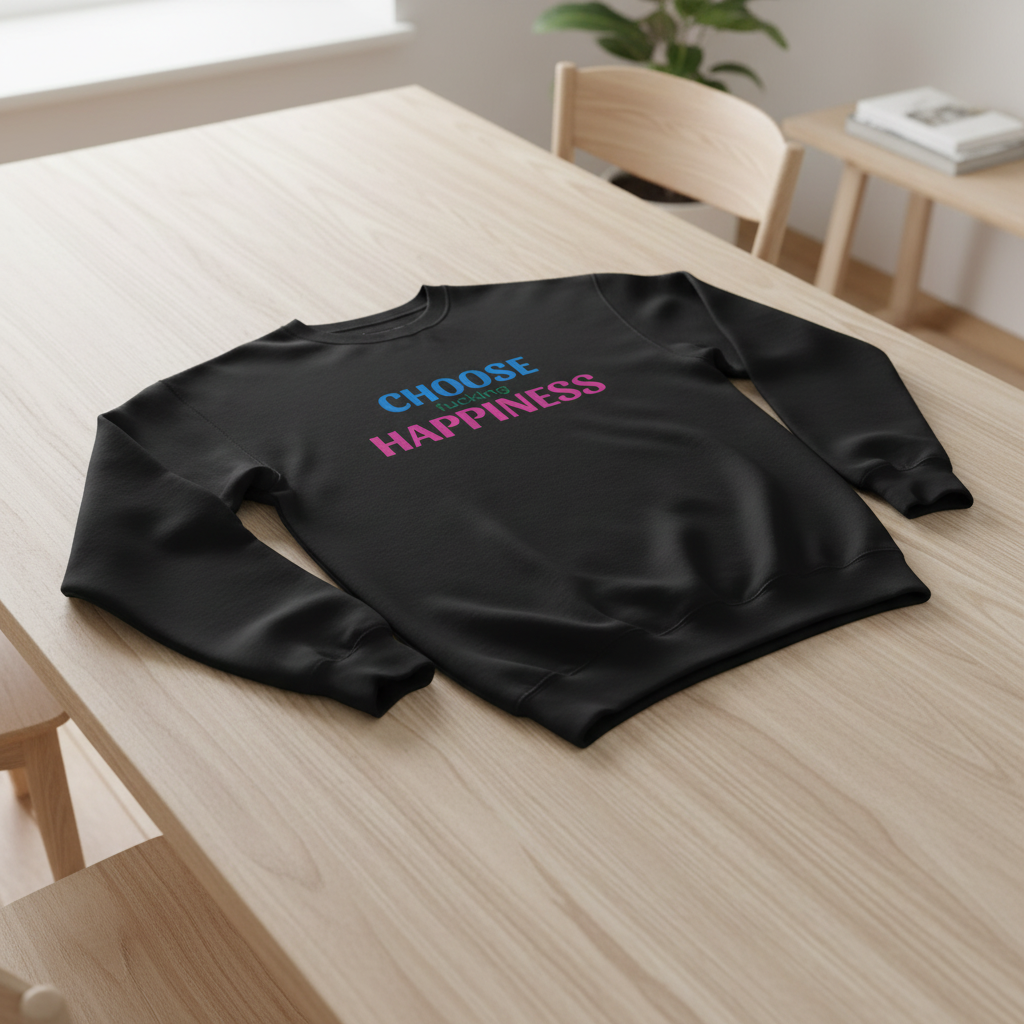 Sweatshirt „choose fucking happiness“ | Klassischer Fleece-Pullover