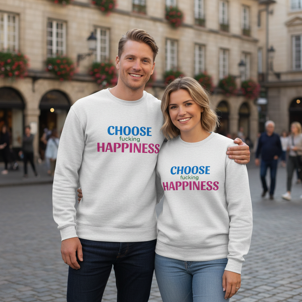 Sweatshirt „choose fucking happiness“ | Klassischer Fleece-Pullover