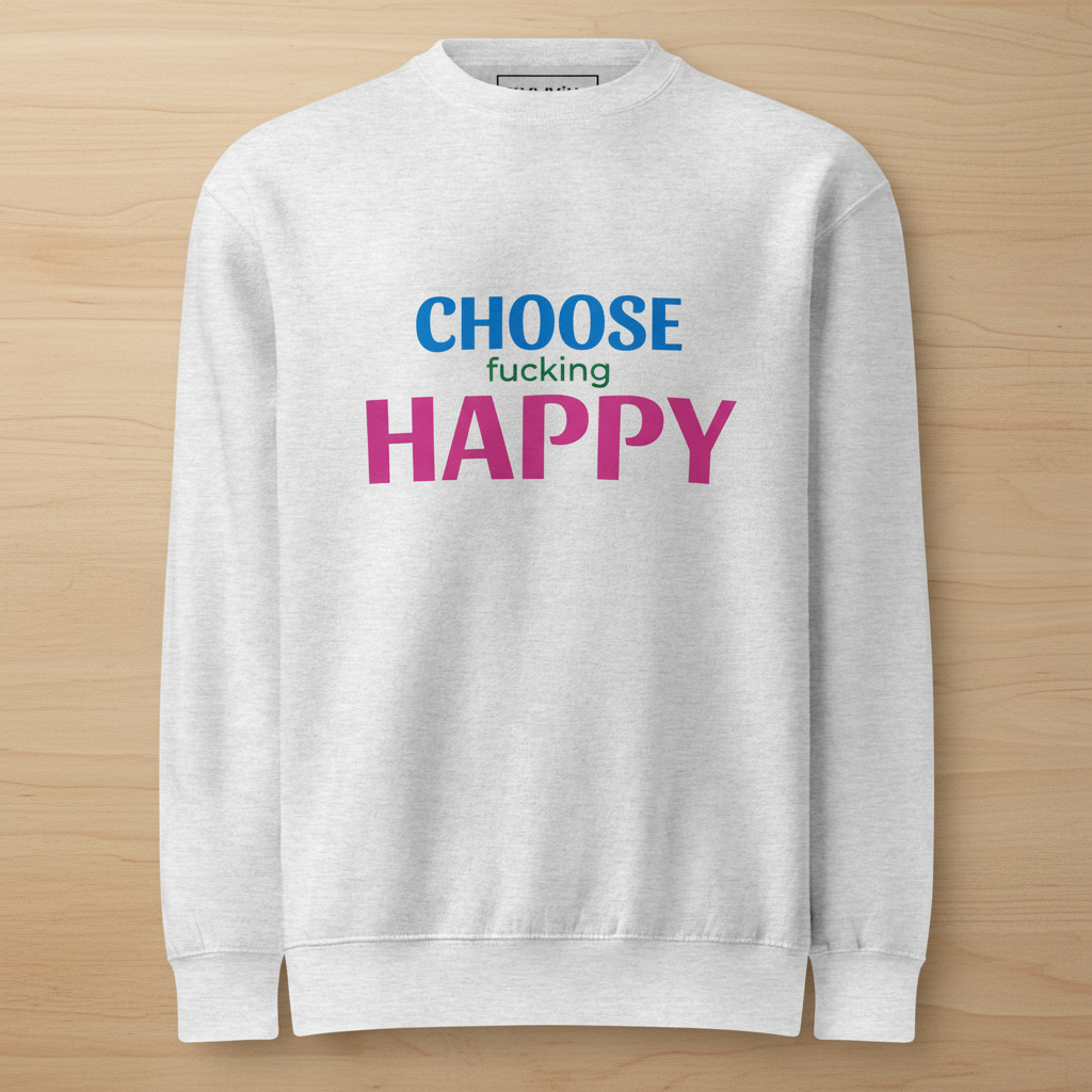 Sweatshirt „choose fucking happiness“ | Klassischer Fleece-Pullover