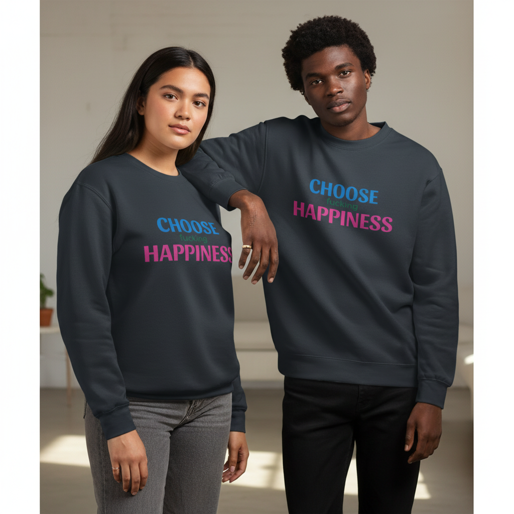 Sweatshirt „choose fucking happiness“ | Klassischer Fleece-Pullover