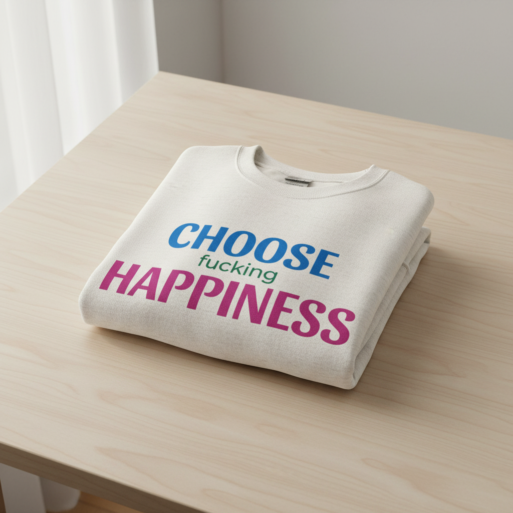 Sweatshirt „choose fucking happiness“ | Klassischer Fleece-Pullover