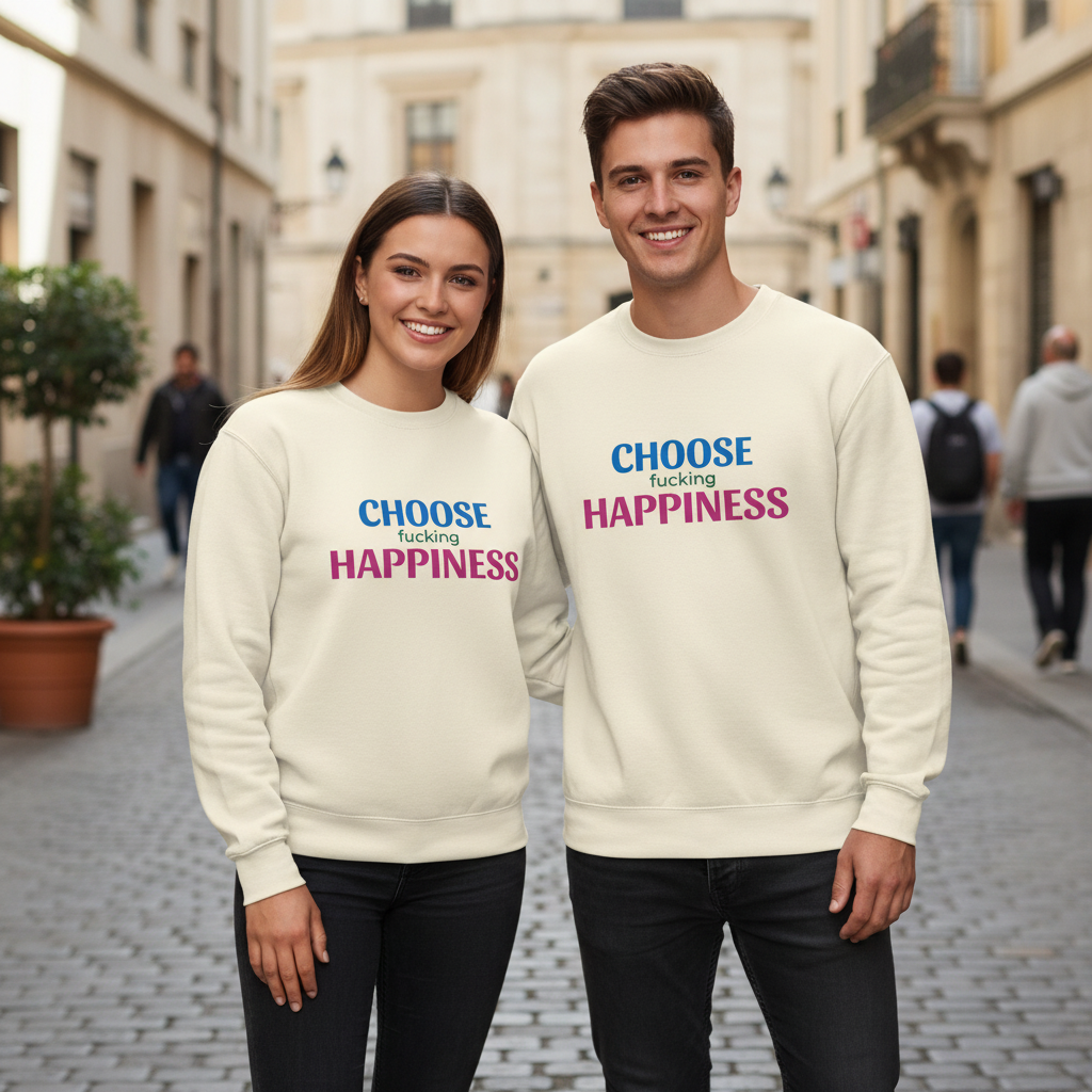 Sweatshirt „choose fucking happiness“ | Klassischer Fleece-Pullover