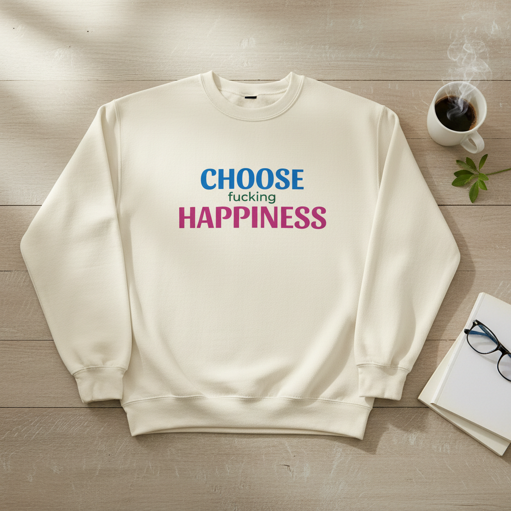 Sweatshirt „choose fucking happiness“ | Klassischer Fleece-Pullover