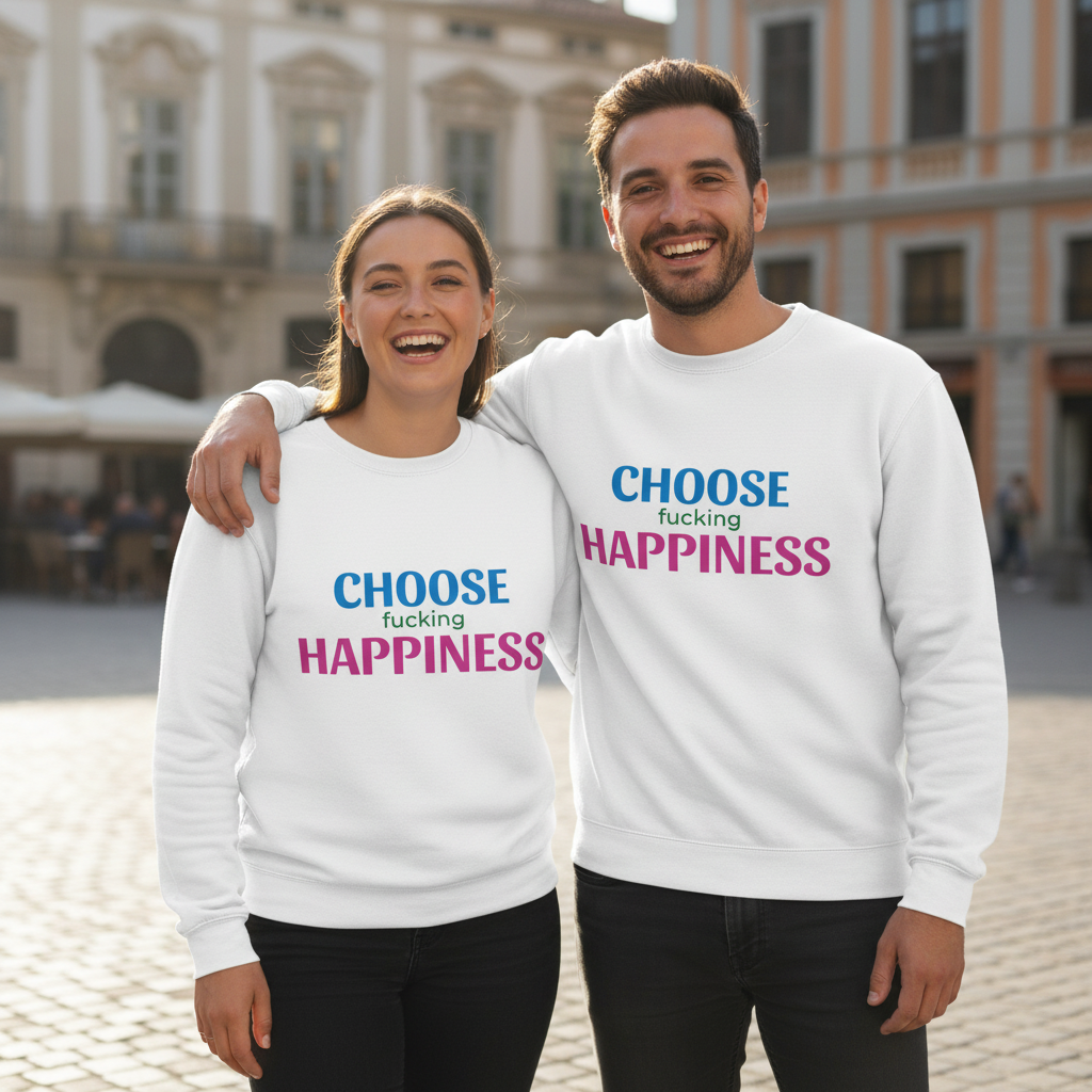 Sweatshirt „choose fucking happiness“ | Klassischer Fleece-Pullover
