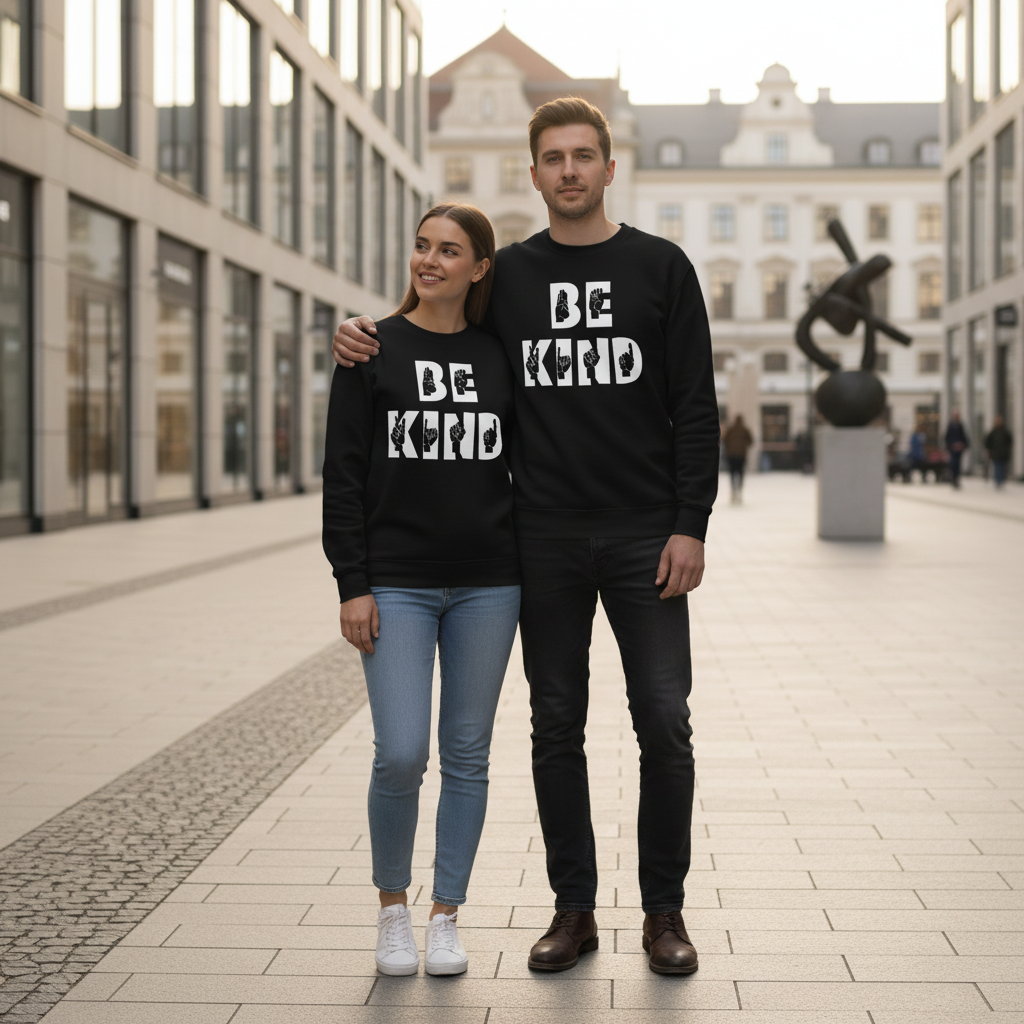 Unisex Pullover, "be kind", hochwertiger Pullover