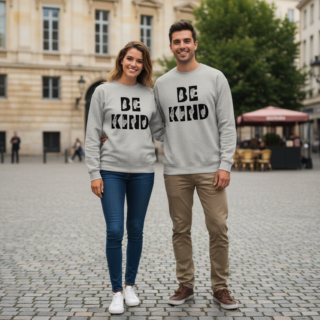 Unisex Pullover, "be kind", hochwertiger Pullover