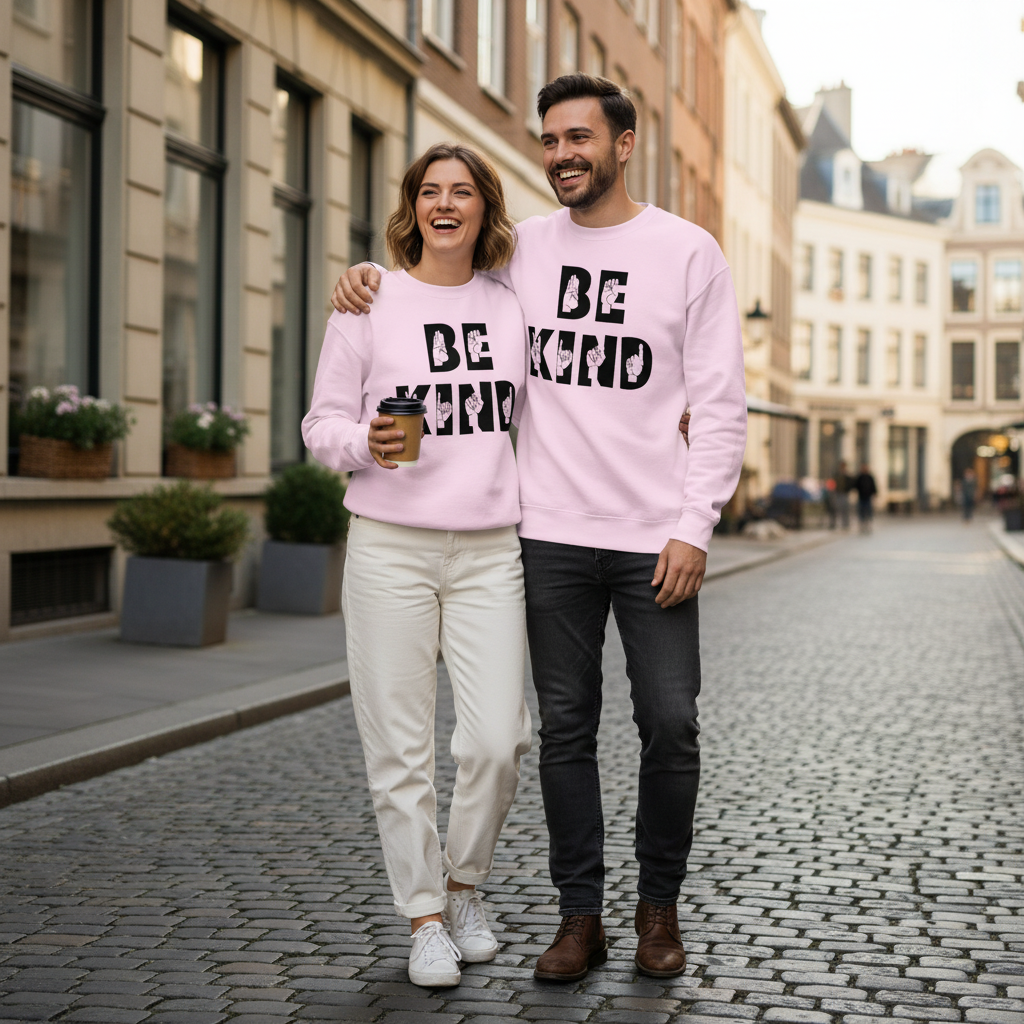 Unisex Pullover, "be kind", hochwertiger Pullover