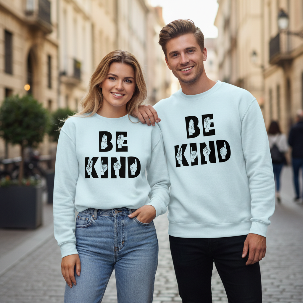 Unisex Pullover, "be kind", hochwertiger Pullover