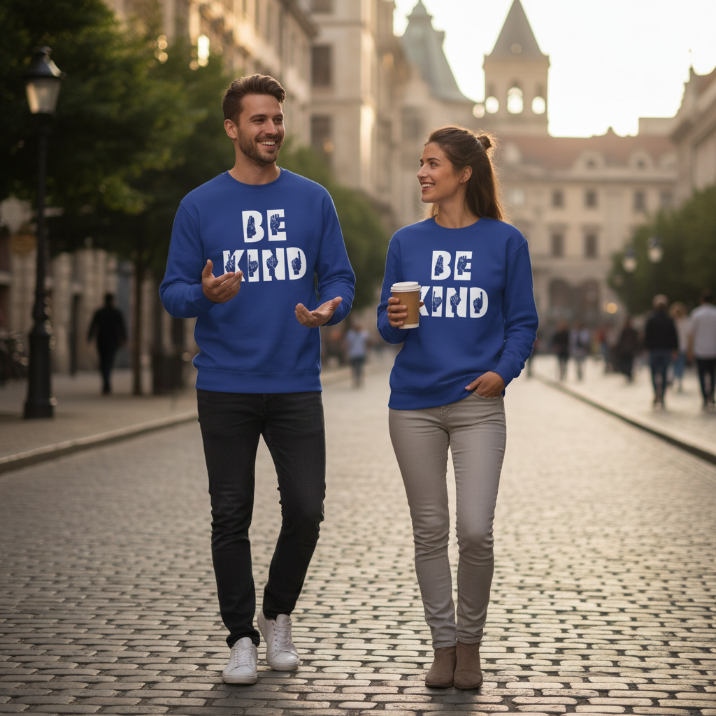 Unisex Pullover, "be kind", hochwertiger Pullover