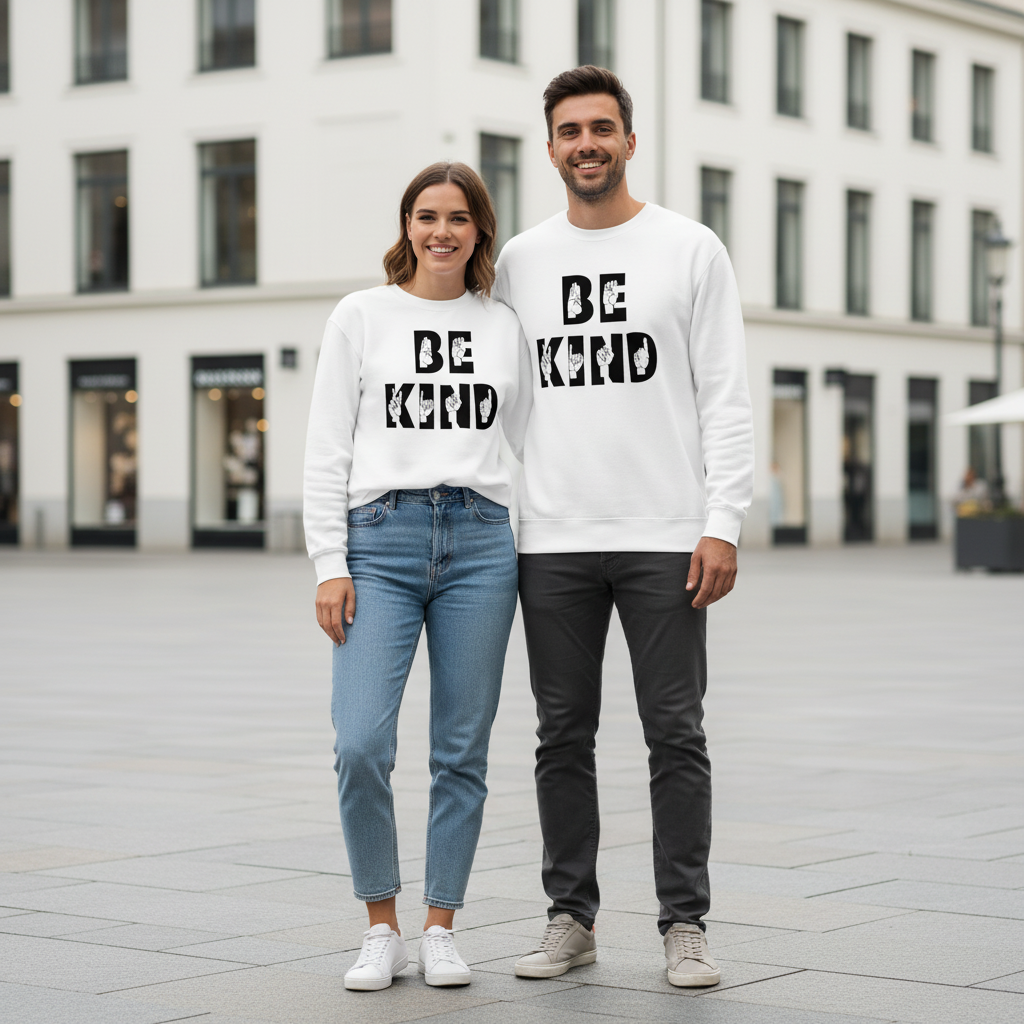 Unisex Pullover, "be kind", hochwertiger Pullover