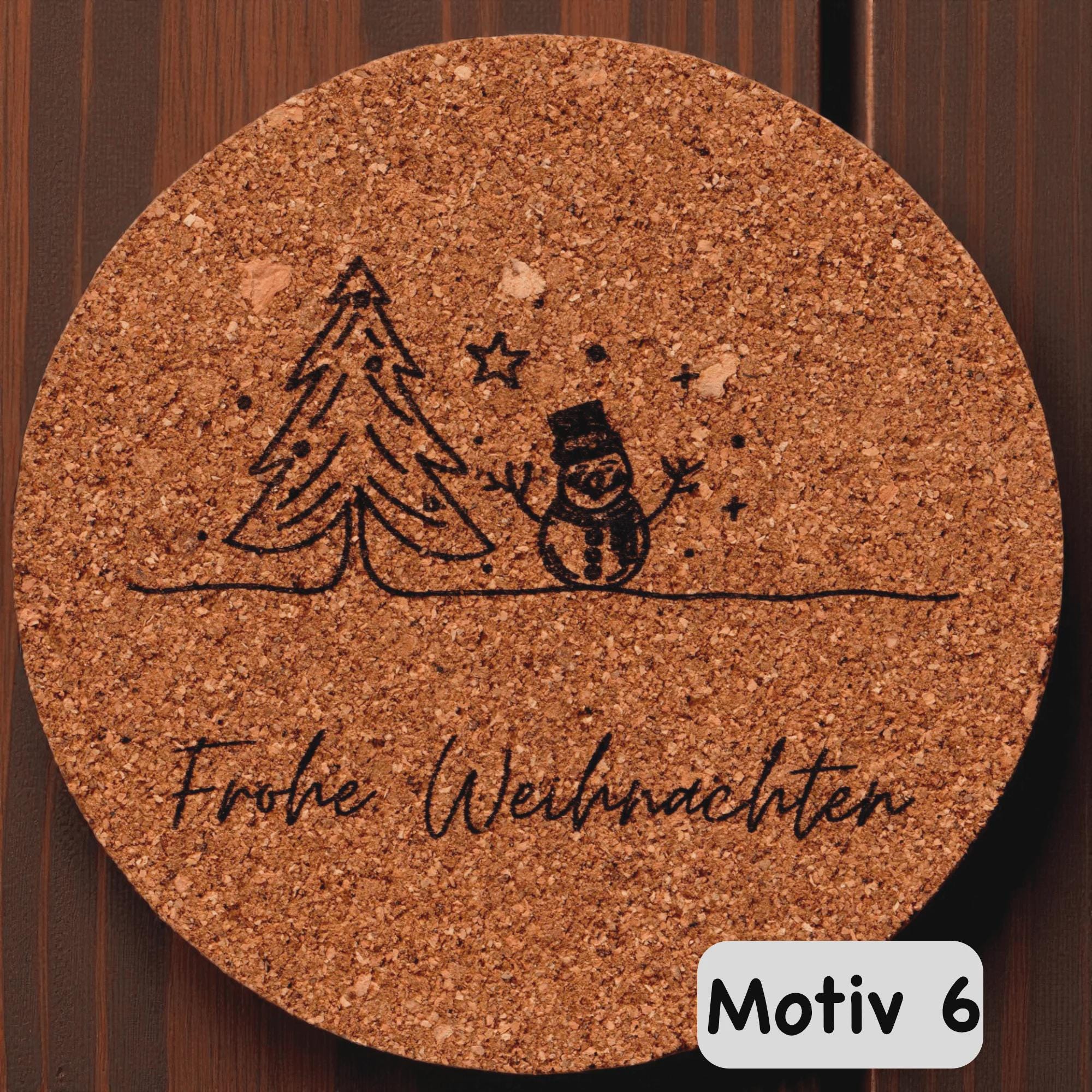 Weihnachtlicher Untersetzer aus Kork - Untersetzer - flyliving