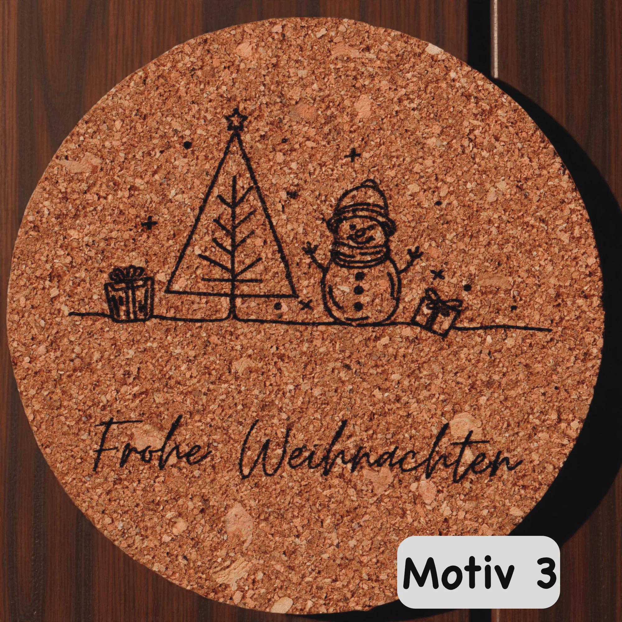 Weihnachtlicher Untersetzer aus Kork - Untersetzer - flyliving