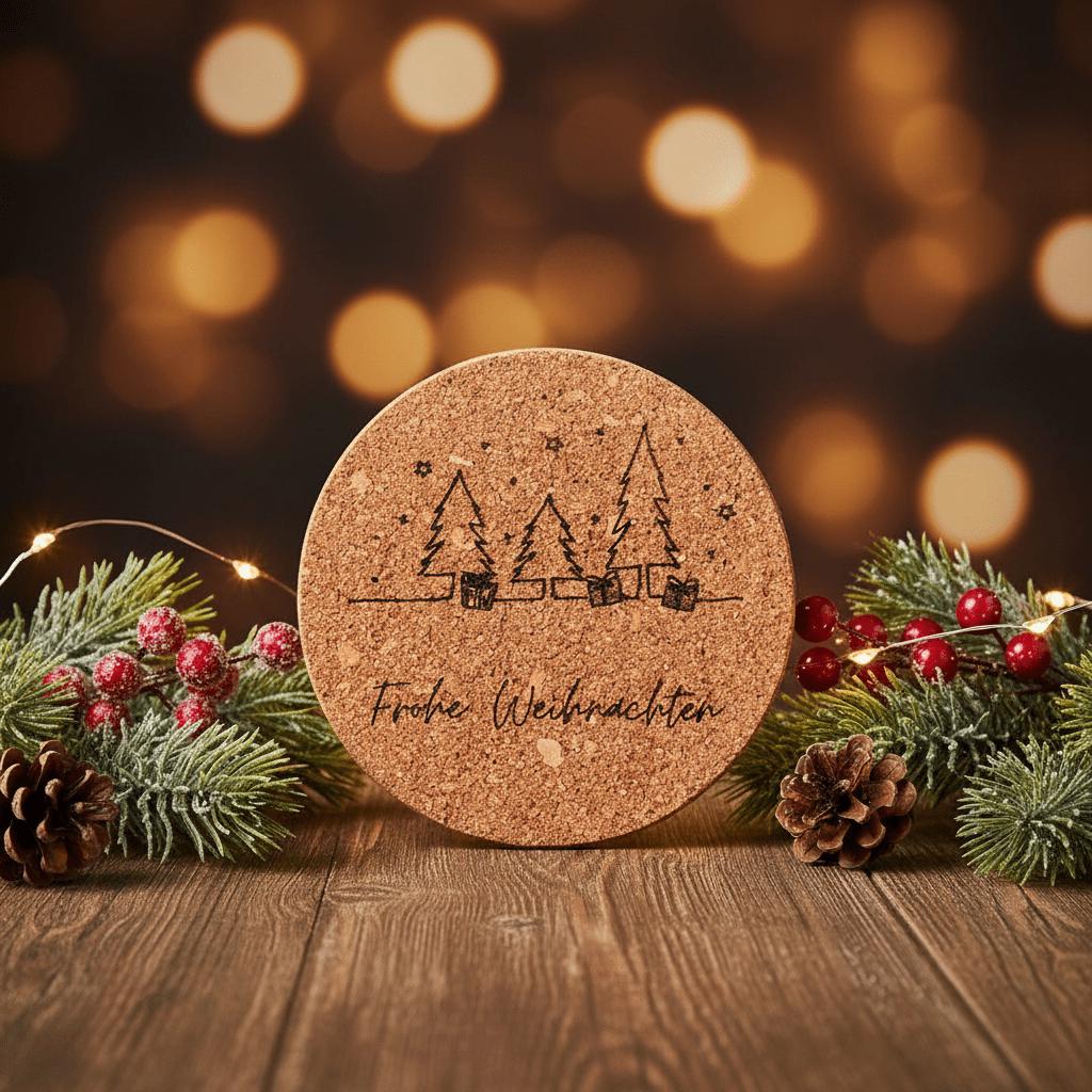 Weihnachtlicher Untersetzer aus Kork - Untersetzer - flyliving