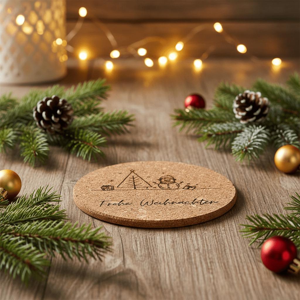 Weihnachtlicher Untersetzer aus Kork - Untersetzer - flyliving