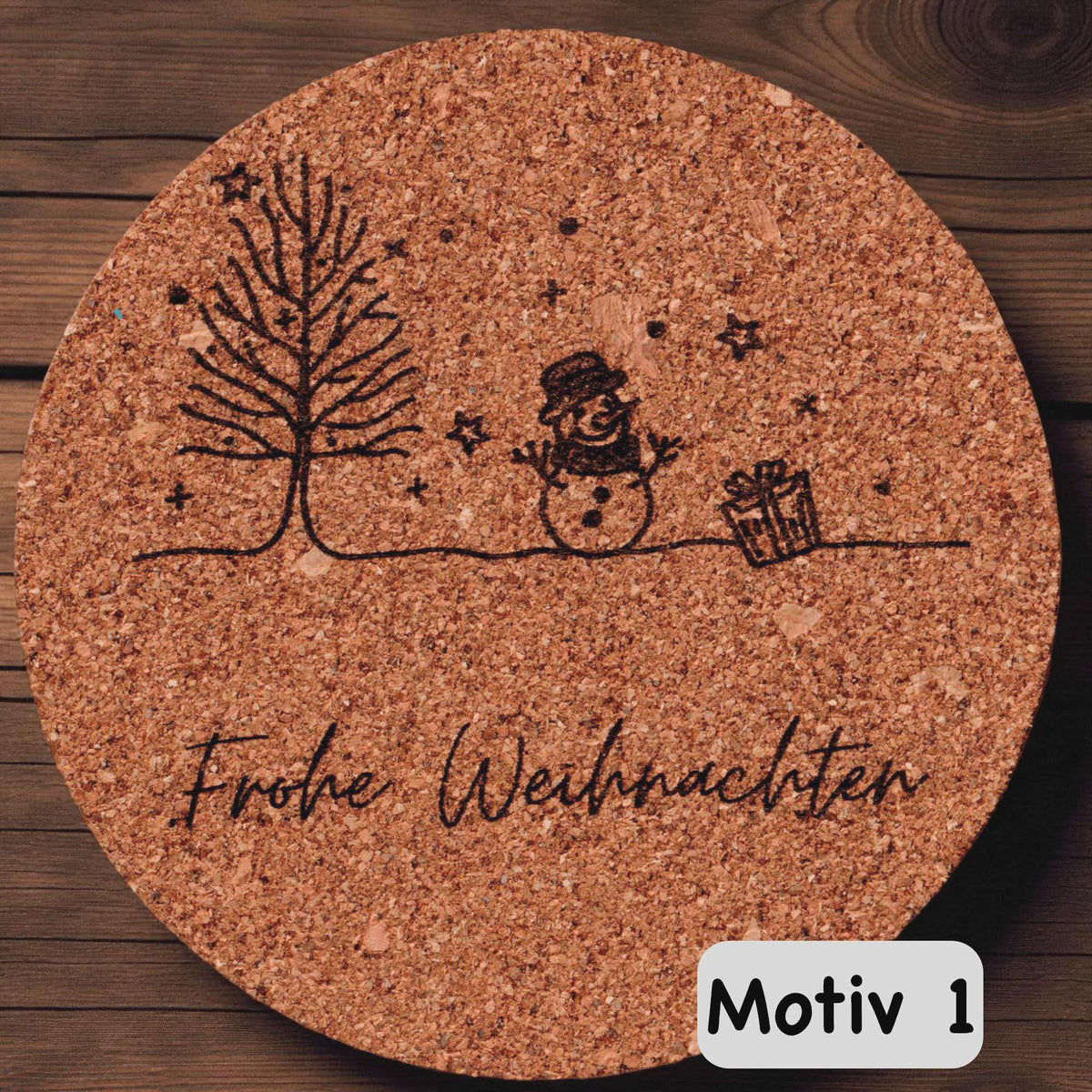 Weihnachtlicher Untersetzer aus Kork - Untersetzer - flyliving