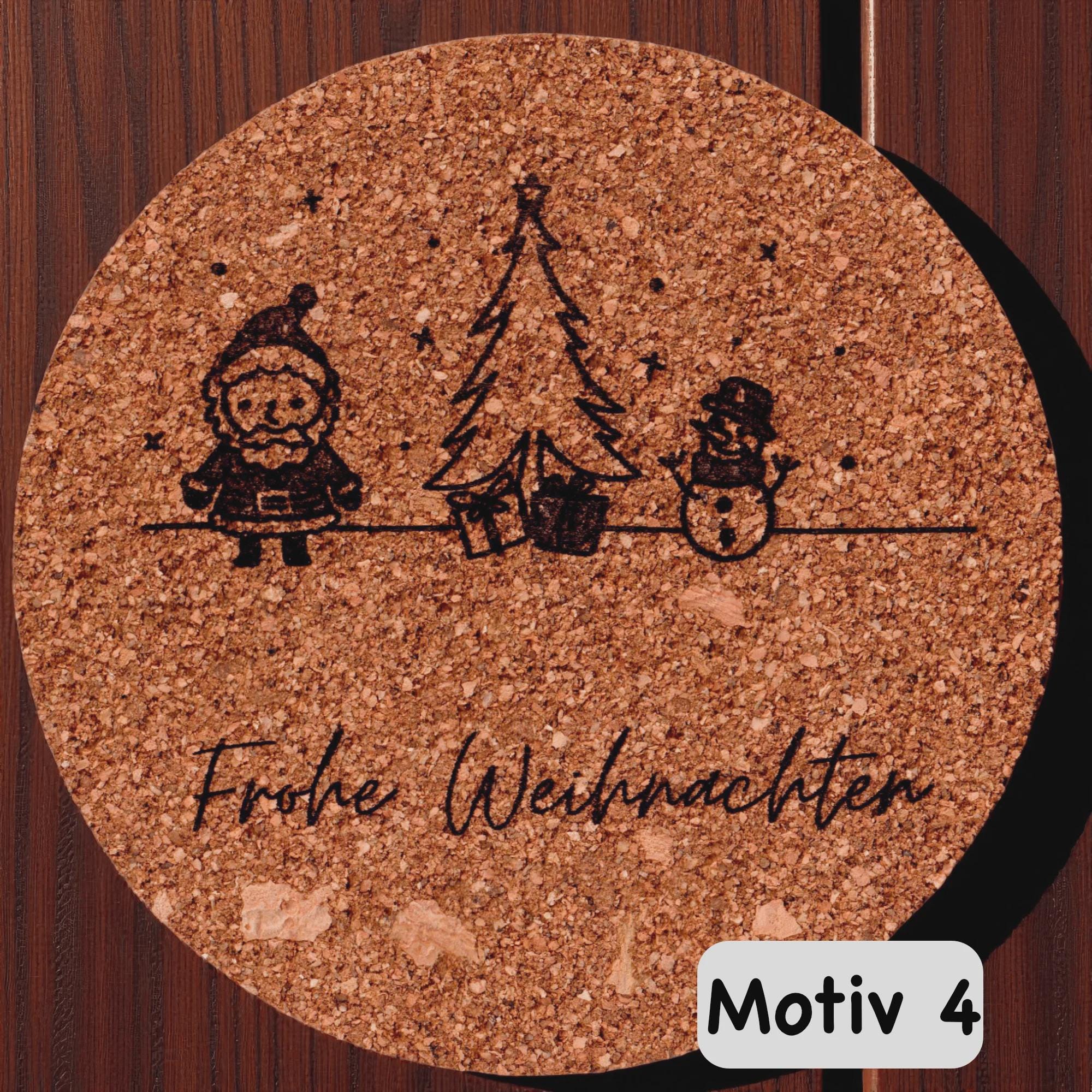 Weihnachtlicher Untersetzer aus Kork - Untersetzer - flyliving